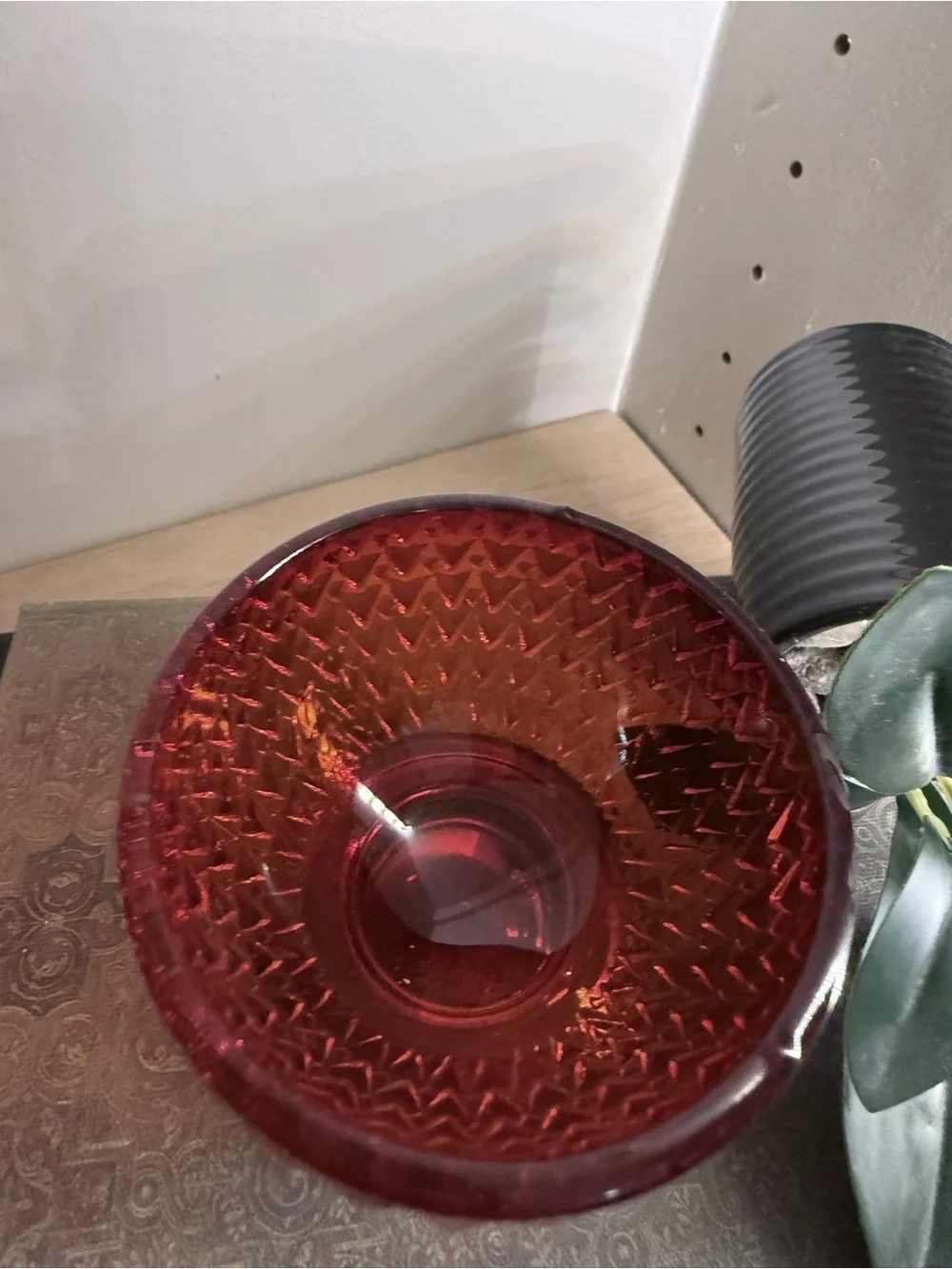 Viking Fairy Glass Owl Red